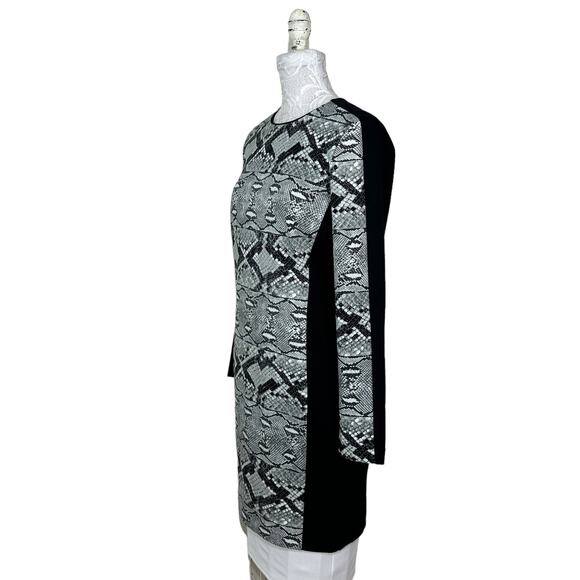 Michael Michael Kors Snake Skin Python Front Black Back Sheath Dress Women 4 - Picture 5 of 8
